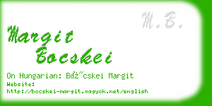 margit bocskei business card